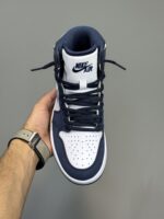 کتونی جردن وان سورمه ای سفید سیلور Air Jordan 1 High Co.Jp Midnight Navy - Image 4