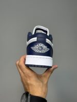کتونی جردن وان لو سرمه ای سفید Nike Air Jordan 1 Low Midnight Navy - Image 5