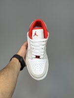 کتونی جردن وان لو لایت اسموک گری قرمز Nike Air Jordan 1 Low Light Smoke Gray Gym Red - Image 3