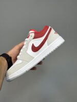 کتونی جردن وان لو لایت اسموک گری قرمز Nike Air Jordan 1 Low Light Smoke Gray Gym Red - Image 4