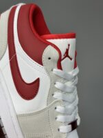 کتونی جردن وان لو لایت اسموک گری قرمز Nike Air Jordan 1 Low Light Smoke Gray Gym Red - Image 6