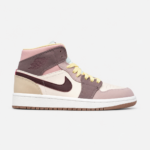 کتونی جردن وان ساقدار کرم قهوه ای کالباسی Air Jordan 1 Mid Dark Pony Smoky Mauve