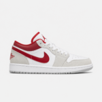 کتونی جردن وان لو لایت اسموک گری قرمز Nike Air Jordan 1 Low Light Smoke Gray Gym Red
