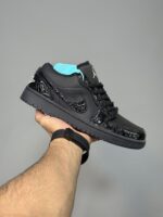کتونی جردن وان لو بلک پتنت الفنت Nike Air Jordan 1 Low Black Patent Elephant - Image 2
