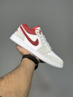 کتونی جردن وان لو لایت اسموک گری قرمز Nike Air Jordan 1 Low Light Smoke Gray Gym Red - Image 2