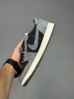کتونی نایک ایر جردن وان لو ترویس اسکات گری اسموک مشکی طوسی Nike Jordan 1 Travis Scott Gray Smoke - Image 4