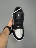 کتونی نایک ایر جردن وان لو سیلور بلک یا نقره ای مشکی Nike Air Jordan 1 Low Silver Black - Image 3