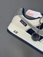 کتونی ایرفورس وان لو دیور سرمه ای سفید Nike Air Force 1 Low Dior Navy White - Image 4