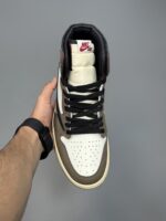 کتونی نایک ایر جردن وان ساقدار ترویس اسکات موکا Nike Air Jordan 1 High  Travis Scott Mocha - Image 3