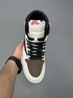 کتونی نایک ایر جردن وان ترویس اسکات سفید قهوه ای Nike Air Jordan 1 Travis Scott White Mocha - Image 3
