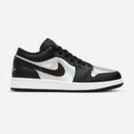 کتونی نایک ایر جردن وان لو سیلور بلک یا نقره ای مشکی Nike Air Jordan 1 Low Silver Black