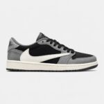 کتونی نایک ایر جردن وان لو ترویس اسکات گری اسموک مشکی طوسی Nike Jordan 1 Travis Scott Gray Smoke
