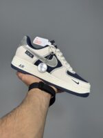 کتونی ایرفورس وان لو دیور سرمه ای سفید Nike Air Force 1 Low Dior Navy White - Image 2