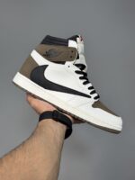 کتونی نایک ایر جردن وان ترویس اسکات سفید قهوه ای Nike Air Jordan 1 Travis Scott White Mocha - Image 2